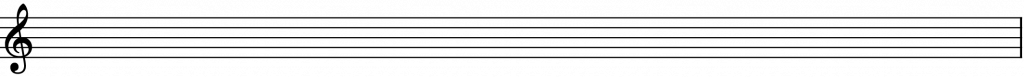 Ein leeres Notensystem mit fünf Linien, vier Zwischenräumen und dem Violinschlüssel für Saxophon.